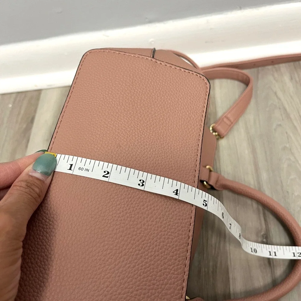 Nanette Lepore Purse Women's Pink Pebbled Faux Leather Satchel Crossbody New